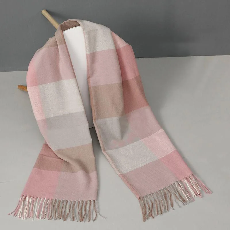 Imitation Cashmere Plaid Winter Scarf Women Winter Models All-match Thick Warmth Tassel Shawl Dual-use Scarf Soft Fabric Trendy Oversized Shawl Cape Imitation Cashmere Plaid Winter Scarf Women Winter Models All-match Thick Warmth Tassel Shawl Dual-use Scarf Soft Fabric Trendy Oversized Shawl Cape